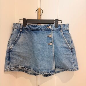 Zara Blue Denim Button Skirt